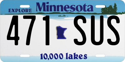 MN license plate 471SUS
