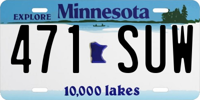 MN license plate 471SUW