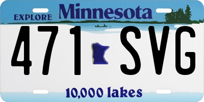 MN license plate 471SVG