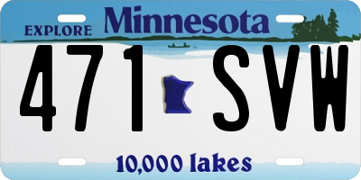 MN license plate 471SVW