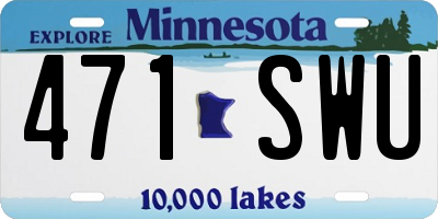MN license plate 471SWU