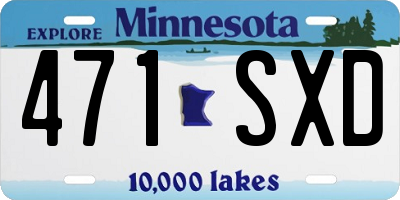 MN license plate 471SXD