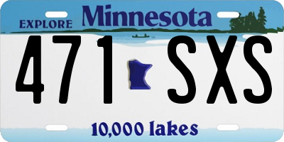 MN license plate 471SXS