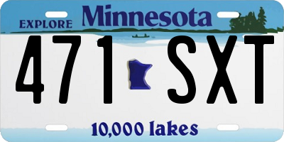 MN license plate 471SXT