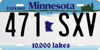 MN license plate 471SXV