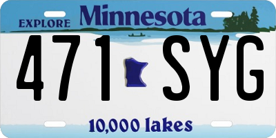 MN license plate 471SYG