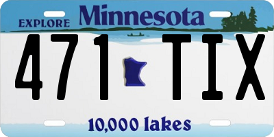 MN license plate 471TIX