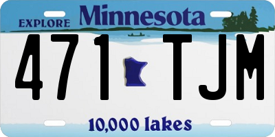 MN license plate 471TJM