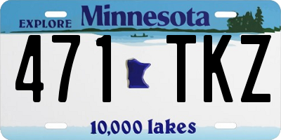 MN license plate 471TKZ