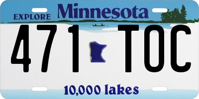 MN license plate 471TOC