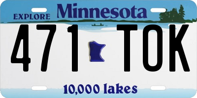 MN license plate 471TOK