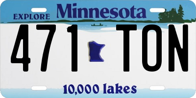 MN license plate 471TON
