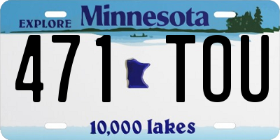 MN license plate 471TOU