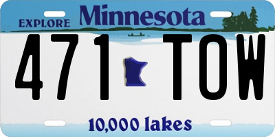 MN license plate 471TOW
