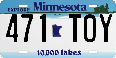 MN license plate 471TOY