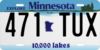 MN license plate 471TUX
