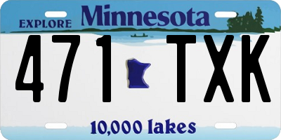 MN license plate 471TXK