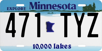 MN license plate 471TYZ