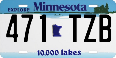 MN license plate 471TZB