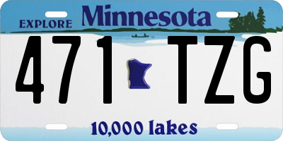 MN license plate 471TZG