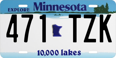 MN license plate 471TZK