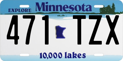 MN license plate 471TZX