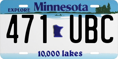MN license plate 471UBC