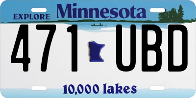 MN license plate 471UBD