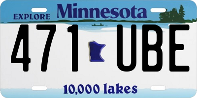 MN license plate 471UBE