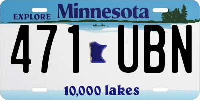 MN license plate 471UBN
