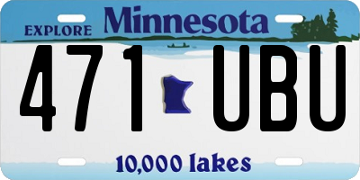 MN license plate 471UBU