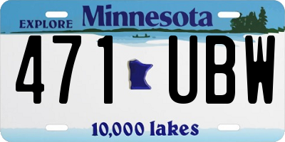 MN license plate 471UBW
