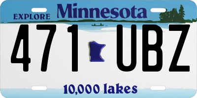 MN license plate 471UBZ