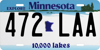 MN license plate 472LAA