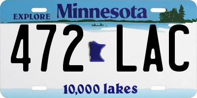 MN license plate 472LAC
