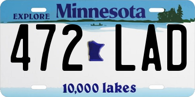 MN license plate 472LAD