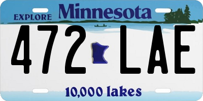 MN license plate 472LAE