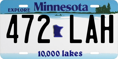 MN license plate 472LAH