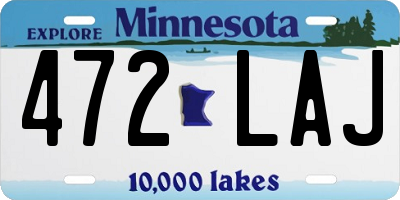 MN license plate 472LAJ