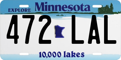 MN license plate 472LAL