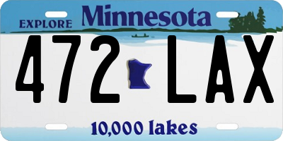 MN license plate 472LAX