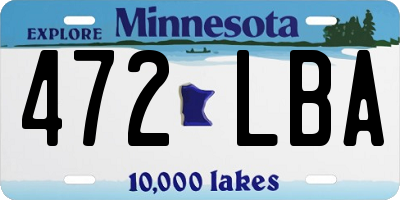 MN license plate 472LBA