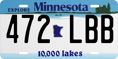 MN license plate 472LBB