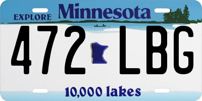 MN license plate 472LBG