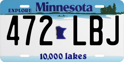 MN license plate 472LBJ