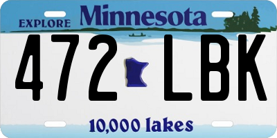 MN license plate 472LBK
