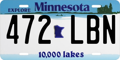 MN license plate 472LBN