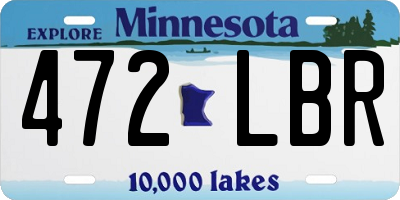 MN license plate 472LBR