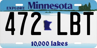 MN license plate 472LBT