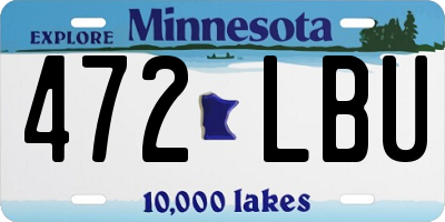 MN license plate 472LBU